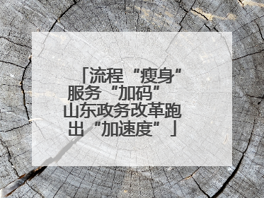 流程“瘦身”服务“加码” 山东政务改革跑出“加速度”