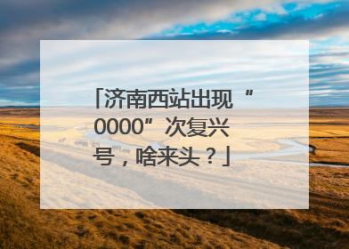 济南西站出现“0000”次复兴号，啥来头？