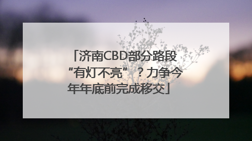 济南CBD部分路段“有灯不亮”？力争今年年底前完成移交