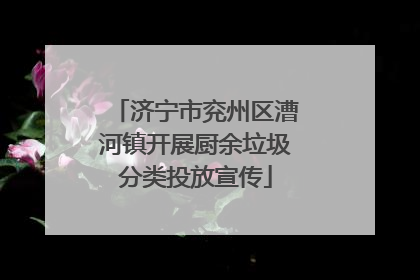 济宁市兖州区漕河镇开展厨余垃圾分类投放宣传