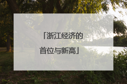 浙江经济的首位与新高