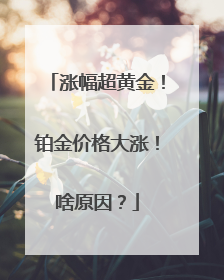 涨幅超黄金！铂金价格大涨！啥原因？