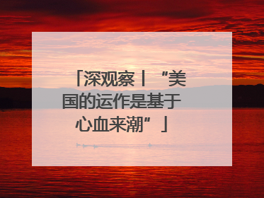深观察丨“美国的运作是基于心血来潮”