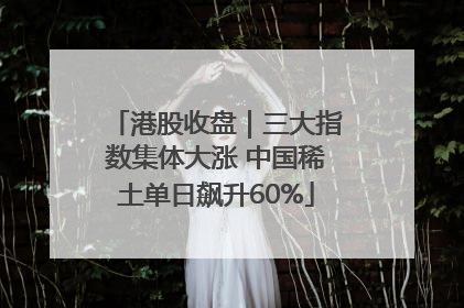 港股收盘｜三大指数集体大涨 中国稀土单日飙升60%