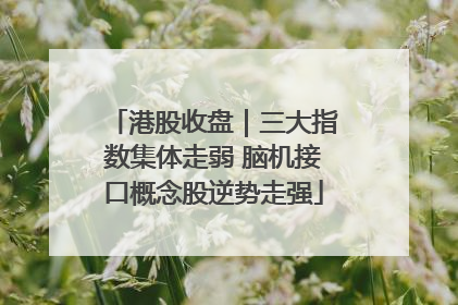 港股收盘｜三大指数集体走弱 脑机接口概念股逆势走强