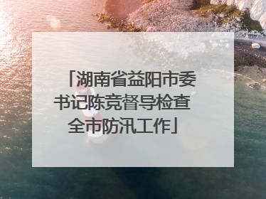 湖南省益阳市委书记陈竞督导检查全市防汛工作