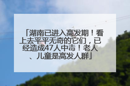 湖南已进入高发期！看上去平平无奇的它们，已经造成47人中毒！老人、儿童是高发人群