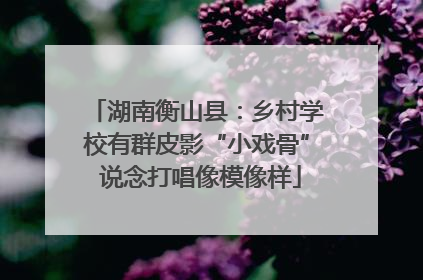 湖南衡山县：乡村学校有群皮影“小戏骨” 说念打唱像模像样