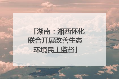 湖南：湘西怀化联合开展改善生态环境民主监督