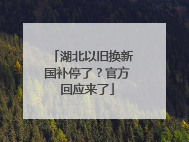 湖北以旧换新国补停了？官方回应来了