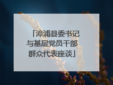 漳浦县委书记与基层党员干部群众代表座谈