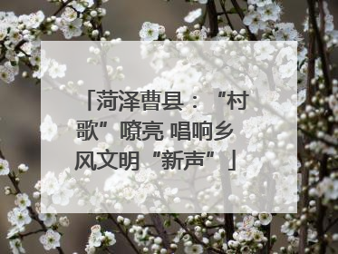菏泽曹县：“村歌”嘹亮 唱响乡风文明“新声”