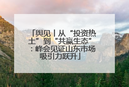 舆见丨从“投资热土”到“共赢生态”：峰会见证山东市场吸引力跃升