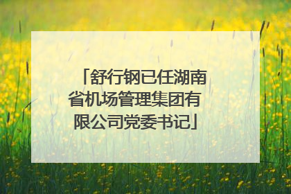 舒行钢已任湖南省机场管理集团有限公司党委书记