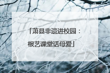 萧县非遗进校园：根艺课堂话母爱