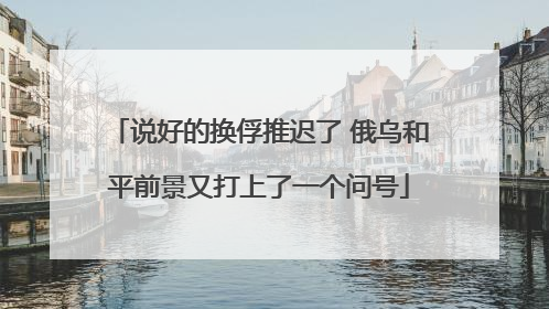 说好的换俘推迟了 俄乌和平前景又打上了一个问号