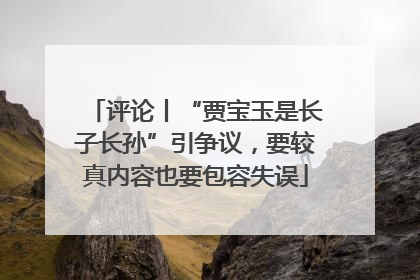 评论丨“贾宝玉是长子长孙”引争议，要较真内容也要包容失误
