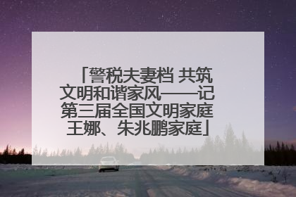 警税夫妻档 共筑文明和谐家风——记第三届全国文明家庭王娜、朱兆鹏家庭