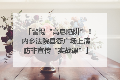 警惕“高息陷阱”！内乡法院县衙广场上演防非宣传“实战课”