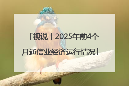 视说丨2025年前4个月通信业经济运行情况