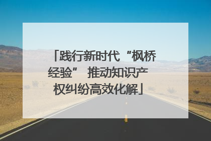 践行新时代“枫桥经验” 推动知识产权纠纷高效化解