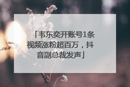 韦东奕开账号1条视频涨粉超百万，抖音副总裁发声