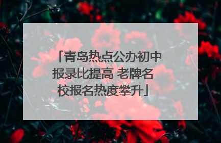 青岛热点公办初中报录比提高 老牌名校报名热度攀升