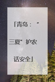 青岛：“三夏”护农话安全