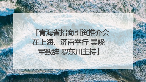 青海省招商引资推介会在上海、济南举行 吴晓军致辞 罗东川主持