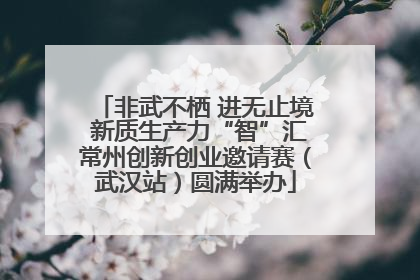 非武不栖 进无止境 新质生产力“智”汇常州创新创业邀请赛（武汉站）圆满举办