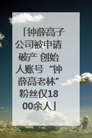 钟薛高子公司被申请破产 创始人账号“钟薛高老林”粉丝仅1800余人