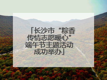 长沙市“粽香传情志愿暖心”端午节主题活动成功举办
