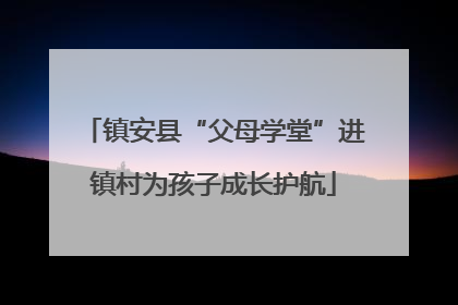 镇安县“父母学堂”进镇村为孩子成长护航