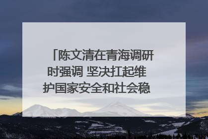 陈文清在青海调研时强调 坚决扛起维护国家安全和社会稳定职责使命 为谱写中国式现代化青海篇章贡献政法力量