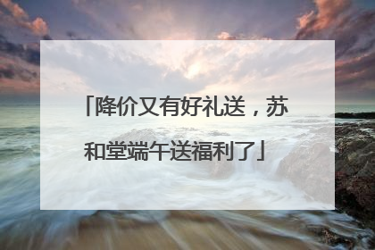 降价又有好礼送，苏和堂端午送福利了
