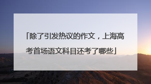 除了引发热议的作文，上海高考首场语文科目还考了哪些