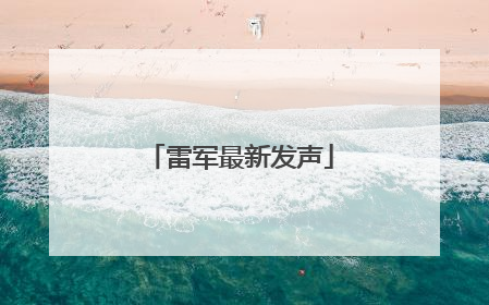 雷军最新发声