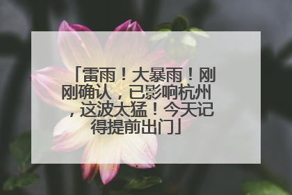 雷雨！大暴雨！刚刚确认，已影响杭州，这波太猛！今天记得提前出门