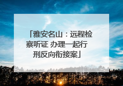 雅安名山：远程检察听证 办理一起行刑反向衔接案