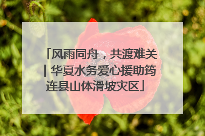 风雨同舟，共渡难关｜华夏水务爱心援助筠连县山体滑坡灾区