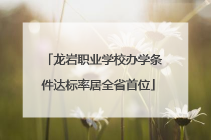 龙岩职业学校办学条件达标率居全省首位