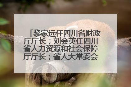 黎家远任四川省财政厅厅长；刘会英任四川省人力资源和社会保障厅厅长；省人大常委会任免一批干部