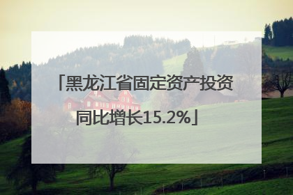 黑龙江省固定资产投资同比增长15.2%