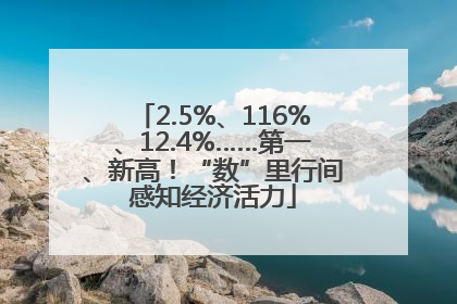 2.5%、116%、12.4%……第一、新高！“数”里行间感知经济活力
