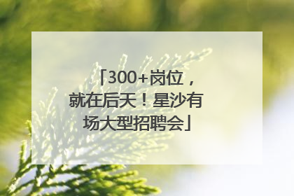 300+岗位，就在后天！星沙有场大型招聘会